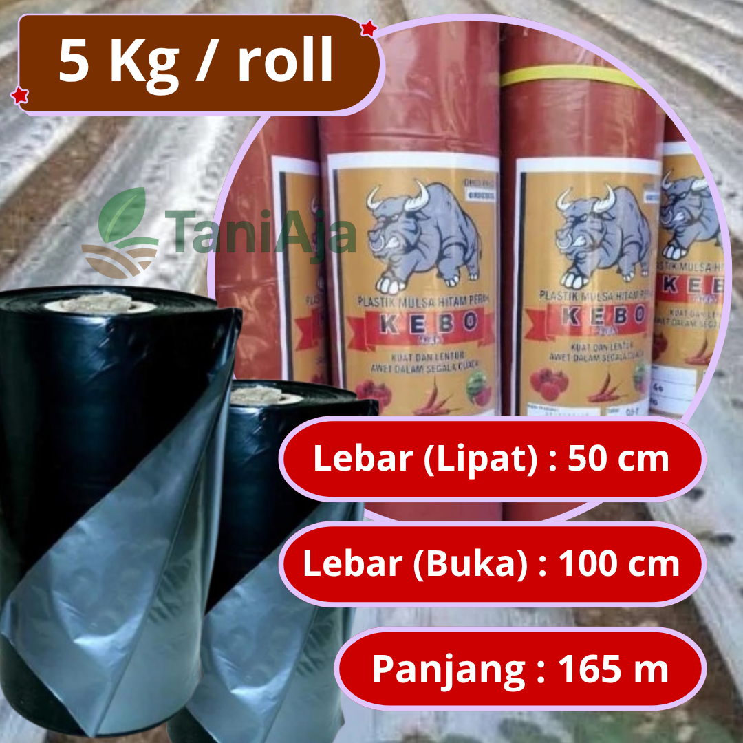 Plastik Mulsa Hitam Perak 5Kg Ukuran 60cm x 275m